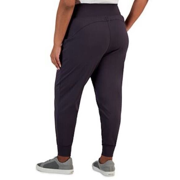 IDEOLOGY Womens Relaxed Jogger 4X Deep Black High Rise Pockets Elastic Waist NWT - Picture 3 of 12